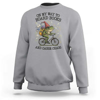 Funny Frog Meme Sweatshirt On My Way to Hoard Books and Cause Chaos - Wonder Print Shop