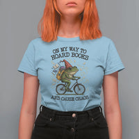 Funny Frog Meme T Shirt For Women On My Way to Hoard Books and Cause Chaos - Wonder Print Shop