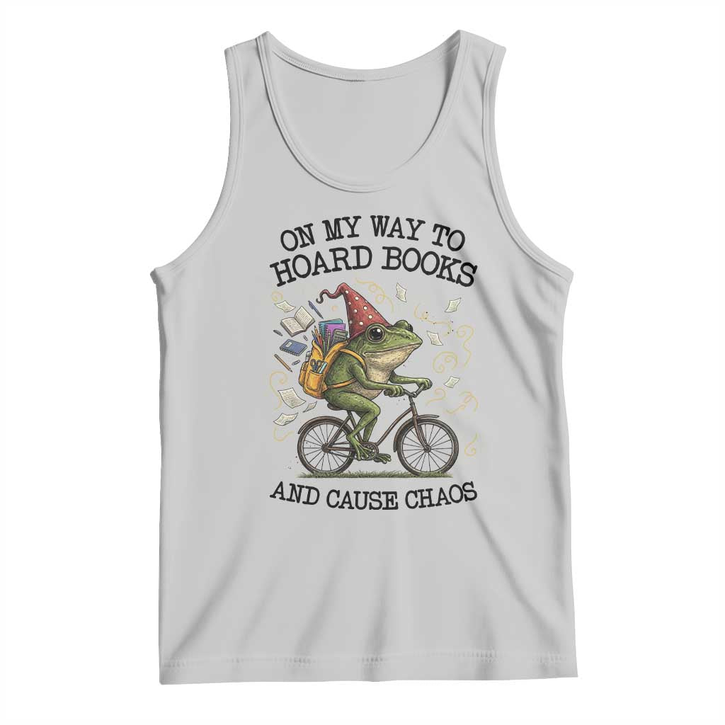 Funny Frog Meme Tank Top On My Way to Hoard Books and Cause Chaos - Wonder Print Shop