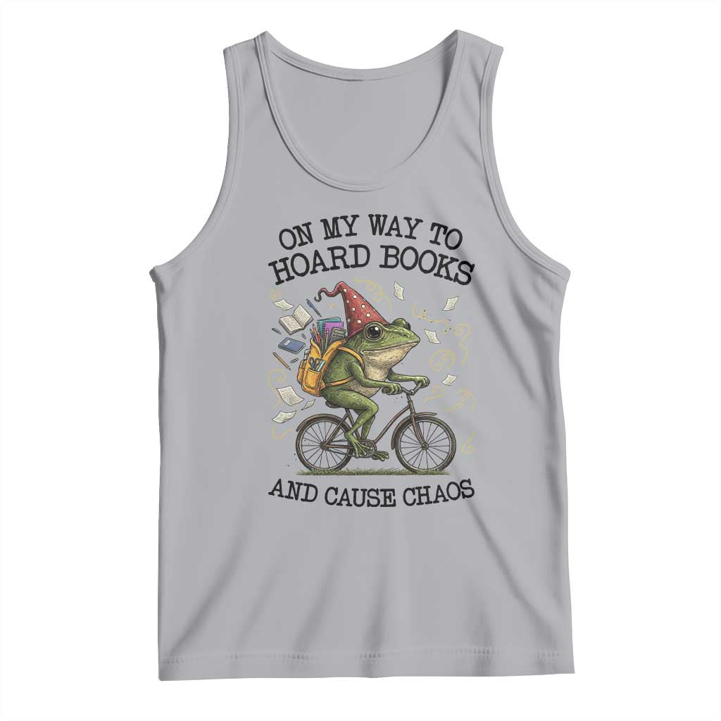 Funny Frog Meme Tank Top On My Way to Hoard Books and Cause Chaos - Wonder Print Shop
