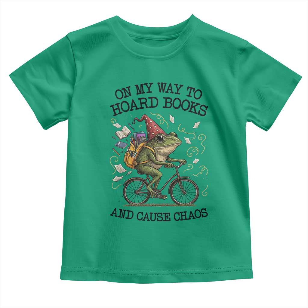 Funny Frog Meme Toddler T Shirt On My Way to Hoard Books and Cause Chaos - Wonder Print Shop