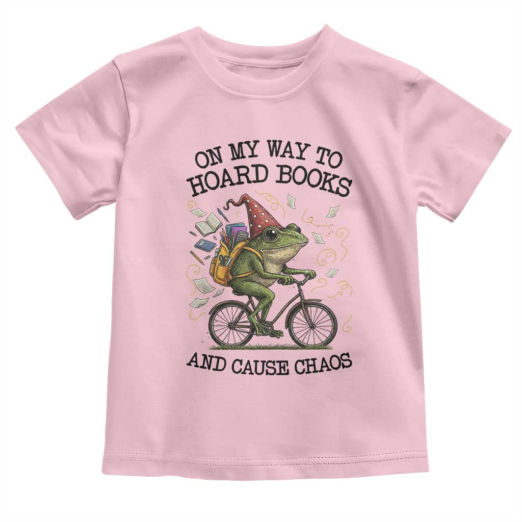 Funny Frog Meme Toddler T Shirt On My Way to Hoard Books and Cause Chaos - Wonder Print Shop