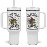 Funny Frog Meme Tumbler With Handle On My Way to Hoard Books and Cause Chaos - Wonder Print Shop