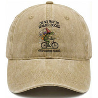Funny Frog Meme Washed Cotton Baseball Cap On My Way to Hoard Books and Cause Chaos