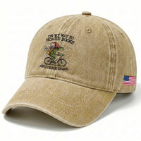 Funny Frog Meme Washed Cotton Baseball Cap On My Way to Hoard Books and Cause Chaos