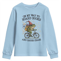Funny Frog Meme Youth Sweatshirt On My Way to Hoard Books and Cause Chaos - Wonder Print Shop