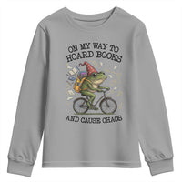 Funny Frog Meme Youth Sweatshirt On My Way to Hoard Books and Cause Chaos - Wonder Print Shop