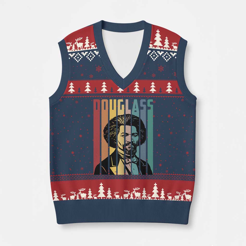 Frederick Douglass V-Neck Knit Sweater Vest American Black History - Wonder Print Shop