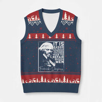 Frederick Douglass Quote V-Neck Knit Sweater Vest Black History Month - Wonder Print Shop