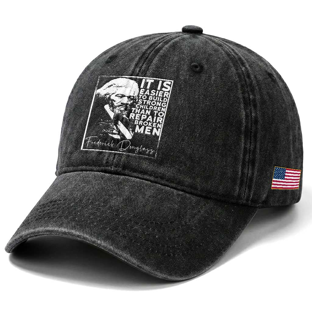 Frederick Douglass Quote Washed Cotton Baseball Cap Black History Month