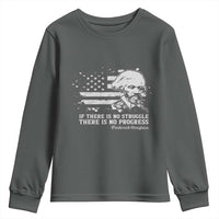 Frederick Douglass Quote Youth Sweatshirt Is There Is No Struggle There Is No Progress - Wonder Print Shop