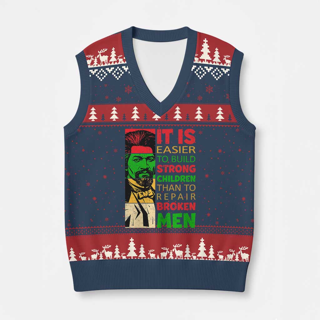 Frederick Douglass Pride Quote V-Neck Knit Sweater Vest Black History Month - Wonder Print Shop