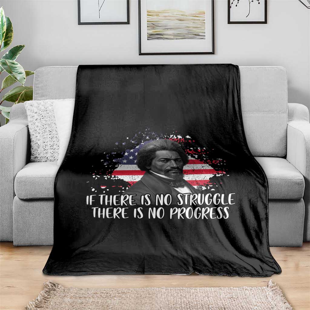 Frederick Douglass American Flag Throw Blanket Is There Is No Struggle There Is No Progress - Wonder Print Shop