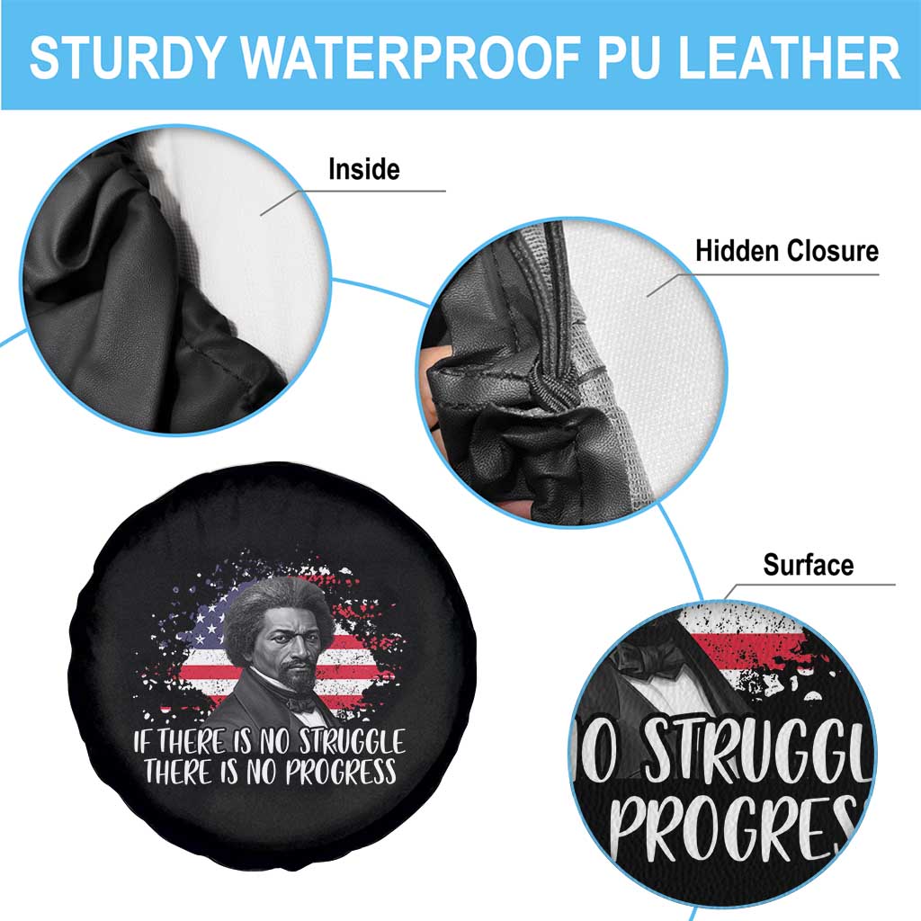 Frederick Douglass American Flag Spare Tire Cover Is There Is No Struggle There Is No Progress - Wonder Print Shop