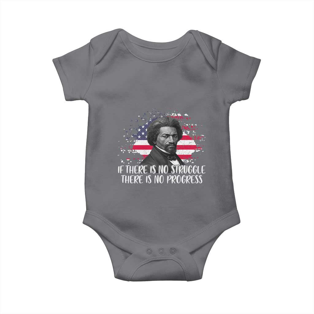 Frederick Douglass American Flag Baby Onesie Is There Is No Struggle There Is No Progress - Wonder Print Shop