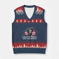 Frederick Douglass American Flag V-Neck Knit Sweater Vest Is There Is No Struggle There Is No Progress - Wonder Print Shop