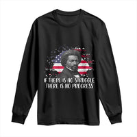 Frederick Douglass American Flag Long Sleeve Shirt Is There Is No Struggle There Is No Progress - Wonder Print Shop