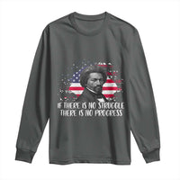 Frederick Douglass American Flag Long Sleeve Shirt Is There Is No Struggle There Is No Progress - Wonder Print Shop