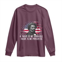 Frederick Douglass American Flag Long Sleeve Shirt Is There Is No Struggle There Is No Progress - Wonder Print Shop