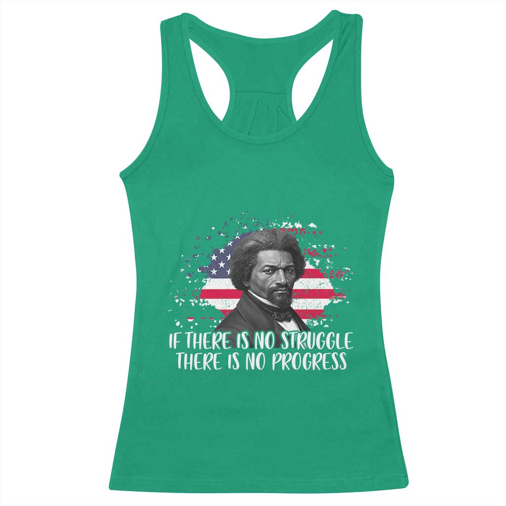 Frederick Douglass American Flag Racerback Tank Top Is There Is No Struggle There Is No Progress - Wonder Print Shop