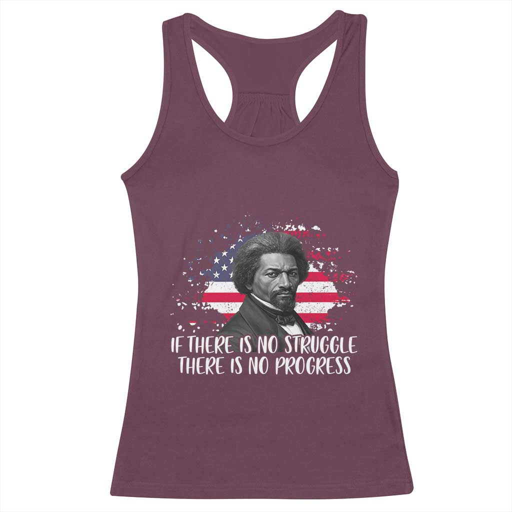 Frederick Douglass American Flag Racerback Tank Top Is There Is No Struggle There Is No Progress - Wonder Print Shop