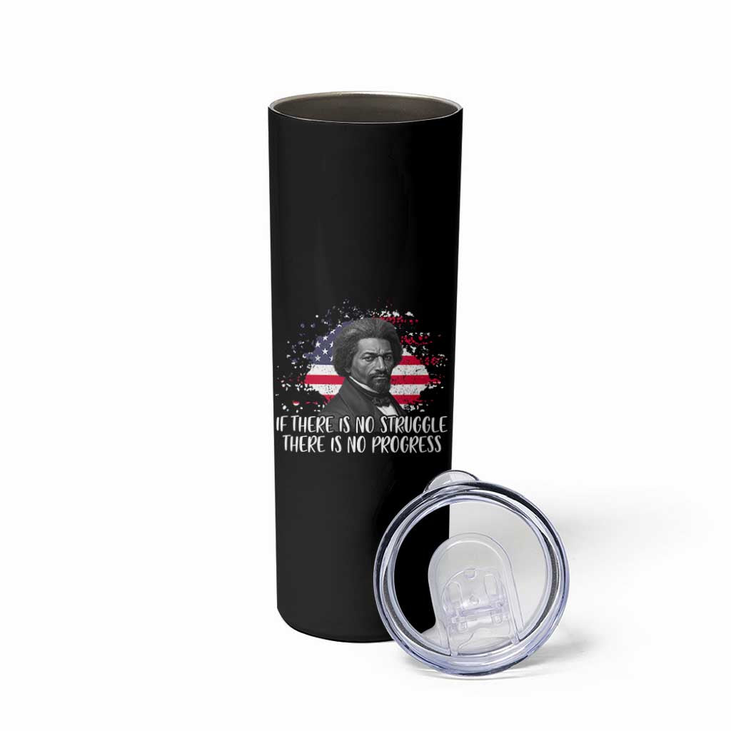 Frederick Douglass American Flag Skinny Tumbler Is There Is No Struggle There Is No Progress - Wonder Print Shop