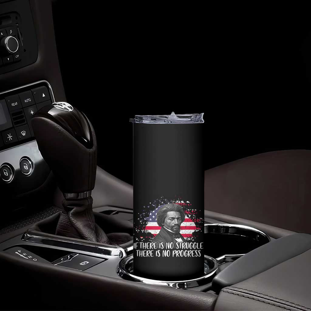 Frederick Douglass American Flag Skinny Tumbler Is There Is No Struggle There Is No Progress - Wonder Print Shop