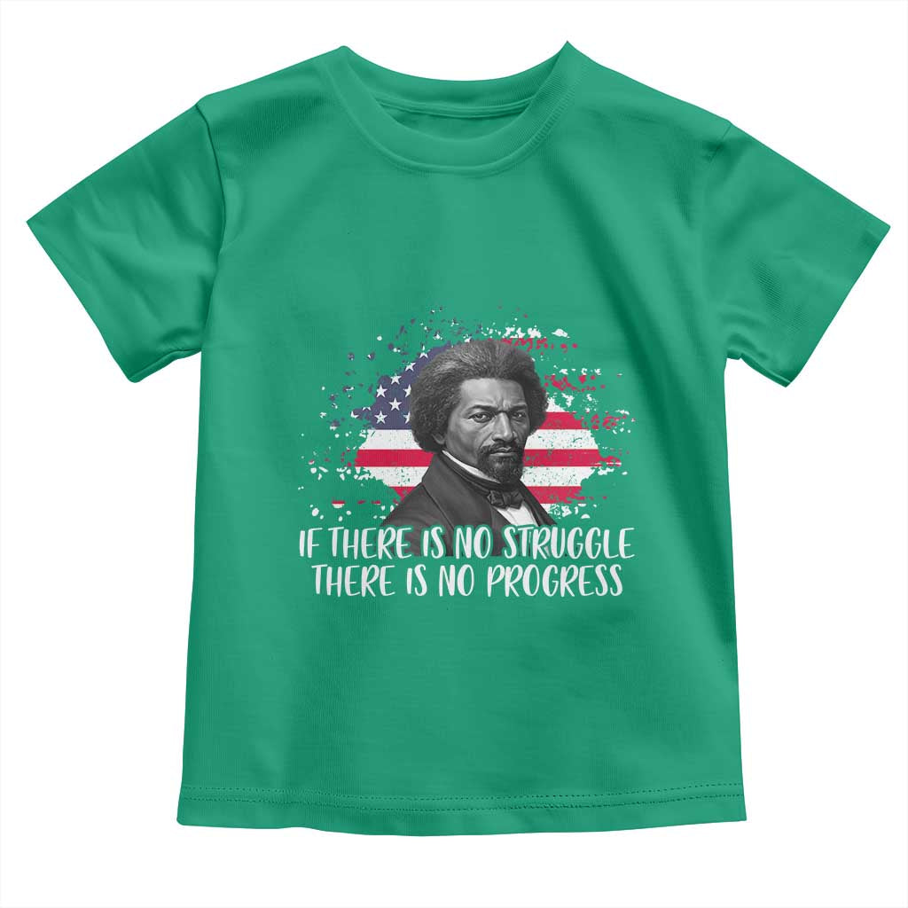 Frederick Douglass American Flag Toddler T Shirt Is There Is No Struggle There Is No Progress - Wonder Print Shop