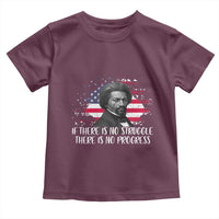 Frederick Douglass American Flag Toddler T Shirt Is There Is No Struggle There Is No Progress - Wonder Print Shop