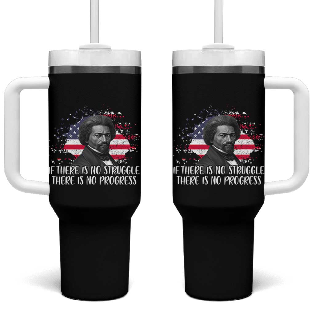 Frederick Douglass American Flag Tumbler With Handle Is There Is No Struggle There Is No Progress - Wonder Print Shop