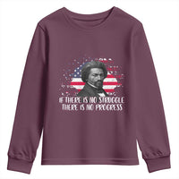 Frederick Douglass American Flag Youth Sweatshirt Is There Is No Struggle There Is No Progress - Wonder Print Shop