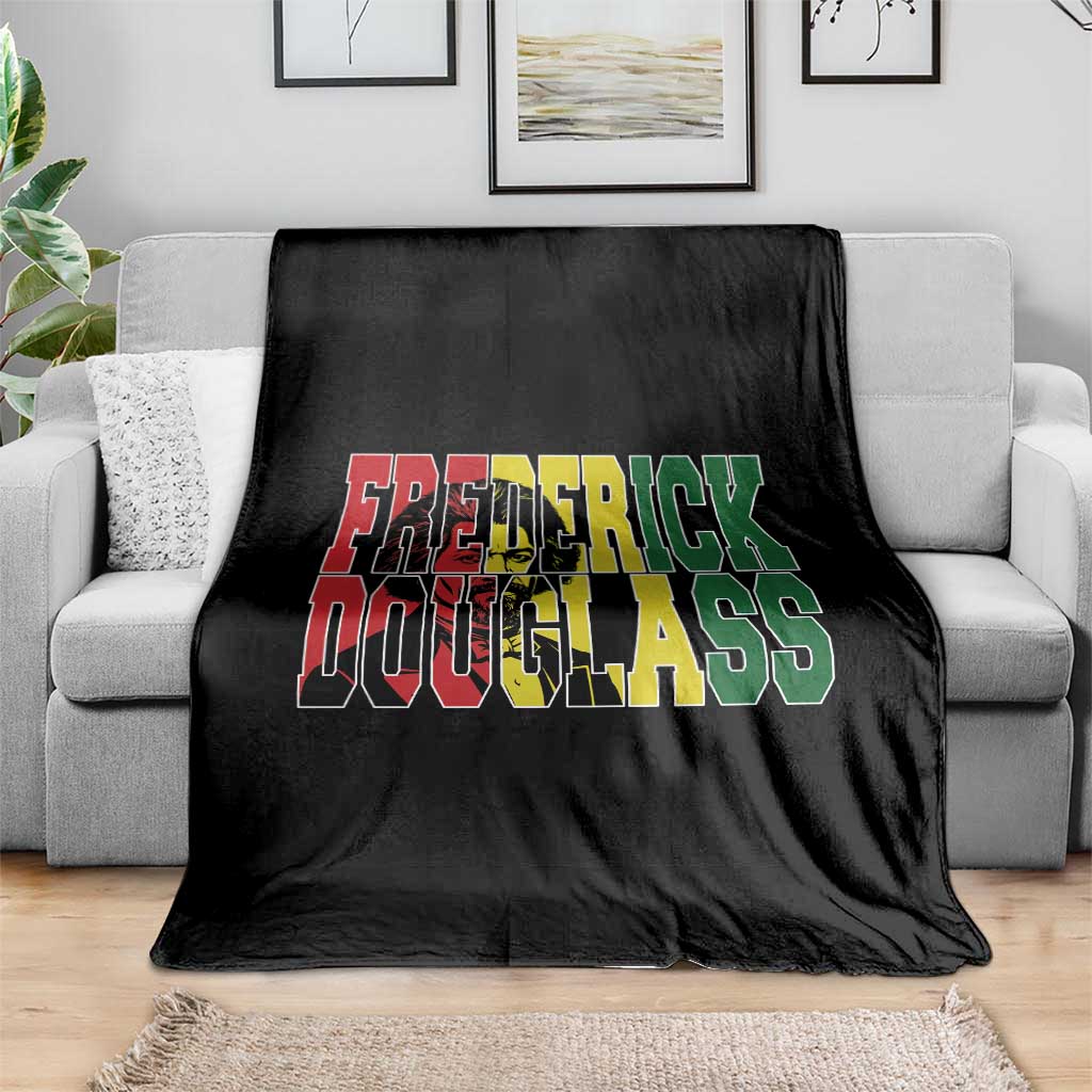 Frederick Douglass Throw Blanket Pan African Flag Black History Month - Wonder Print Shop