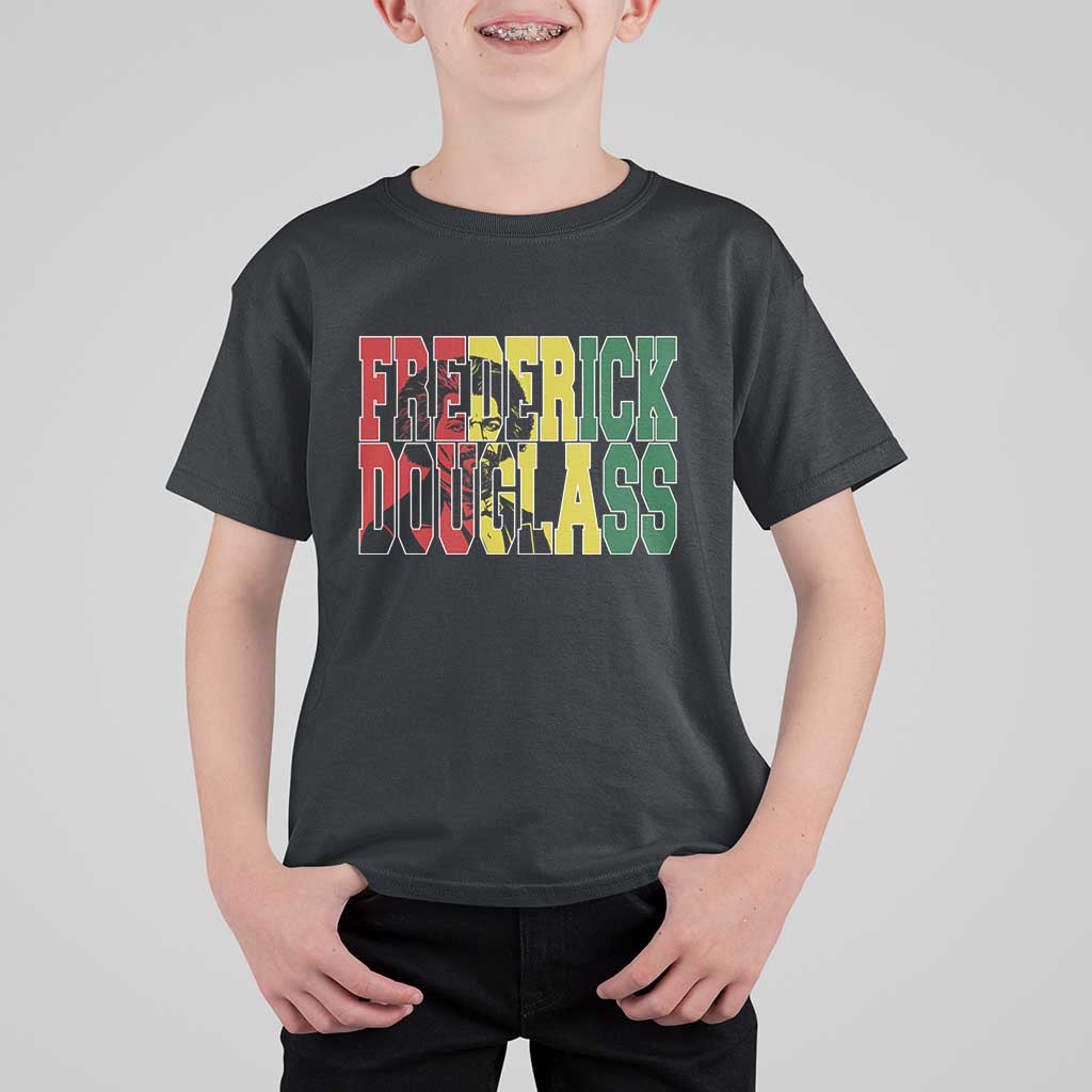 Frederick Douglass T Shirt For Kid Pan African Flag Black History Month - Wonder Print Shop