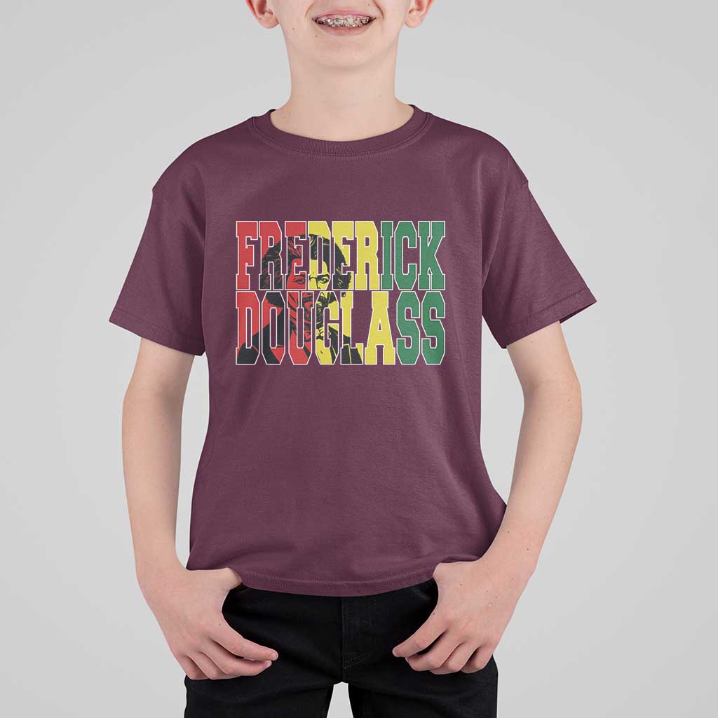 Frederick Douglass T Shirt For Kid Pan African Flag Black History Month - Wonder Print Shop
