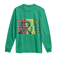 Frederick Douglass Long Sleeve Shirt Pan African Flag Black History Month - Wonder Print Shop