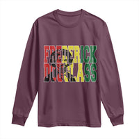 Frederick Douglass Long Sleeve Shirt Pan African Flag Black History Month - Wonder Print Shop