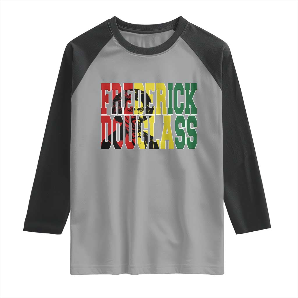 Frederick Douglass Raglan Shirt Pan African Flag Black History Month - Wonder Print Shop
