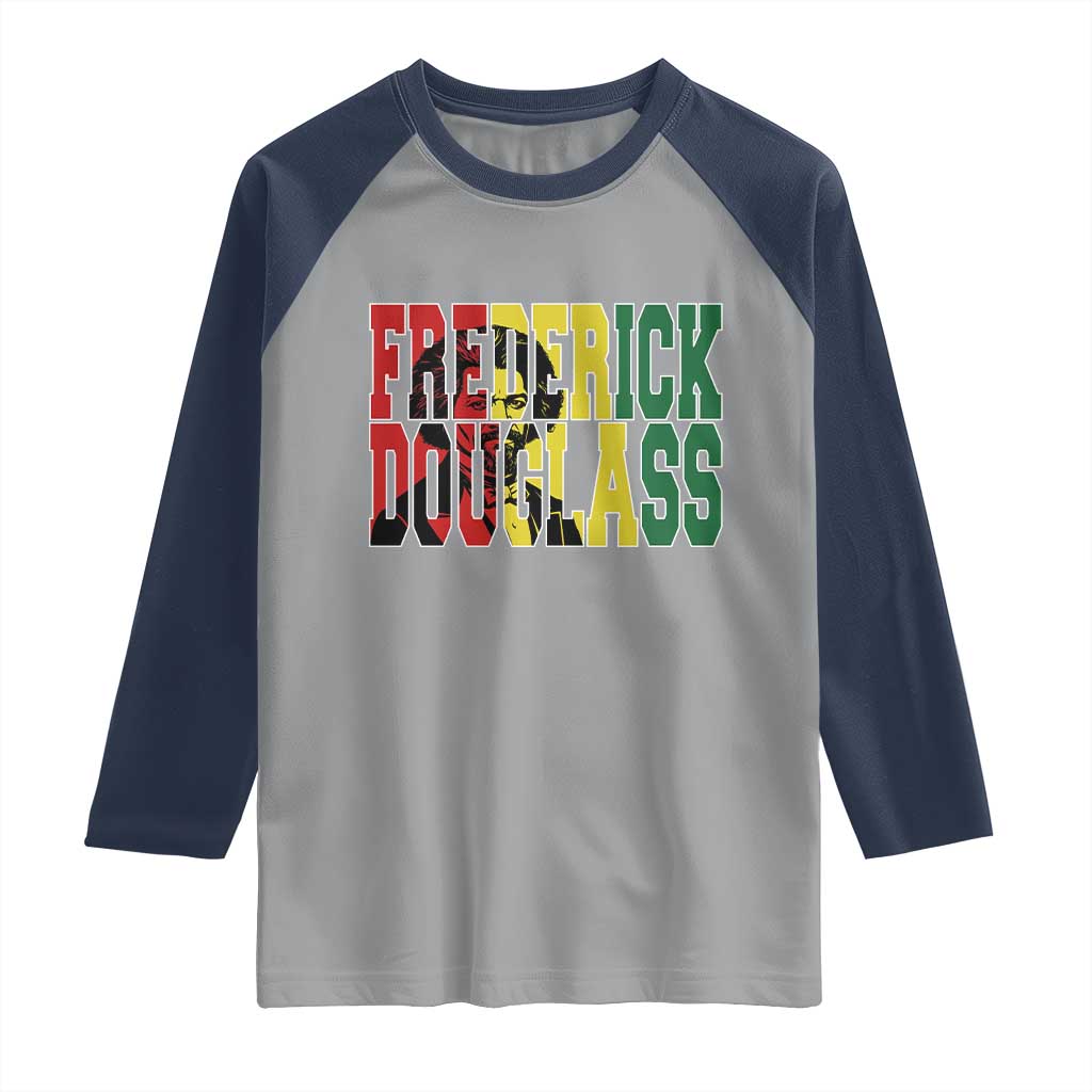 Frederick Douglass Raglan Shirt Pan African Flag Black History Month - Wonder Print Shop