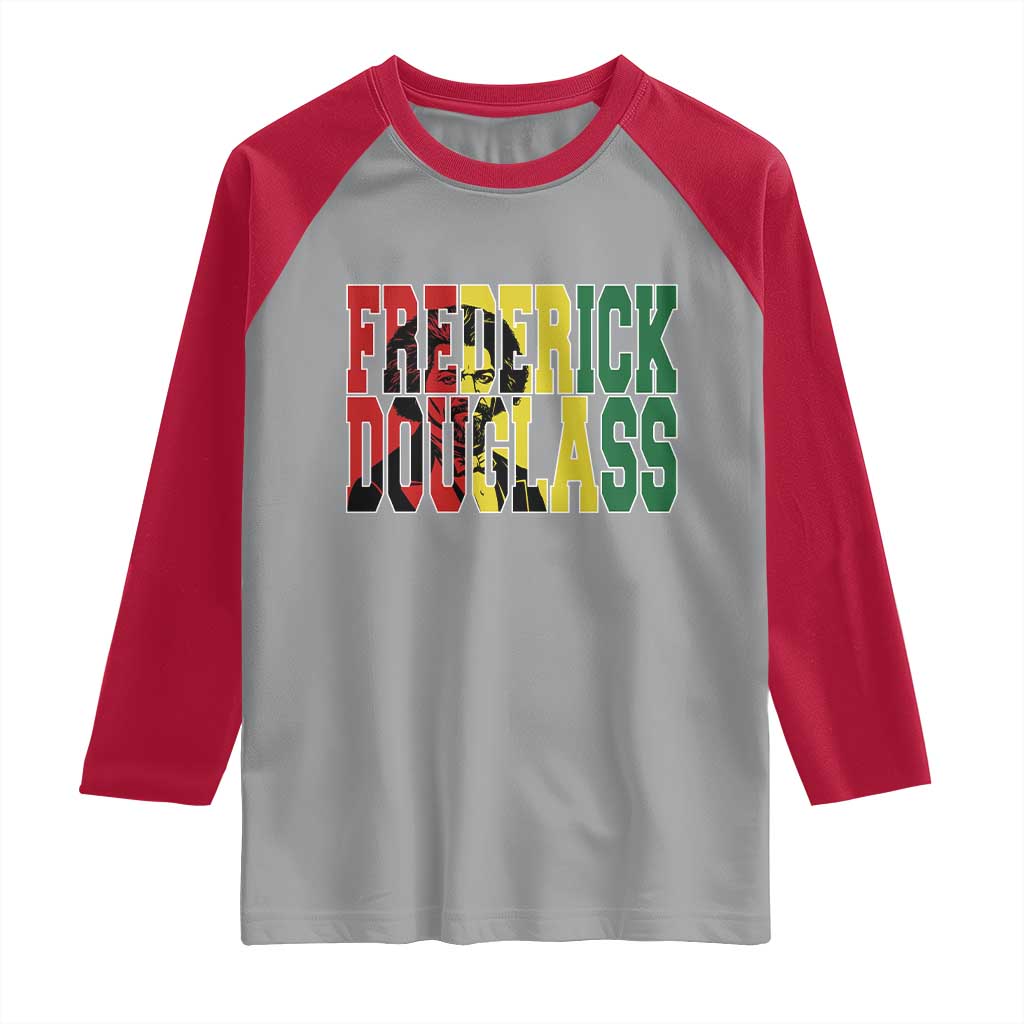 Frederick Douglass Raglan Shirt Pan African Flag Black History Month - Wonder Print Shop