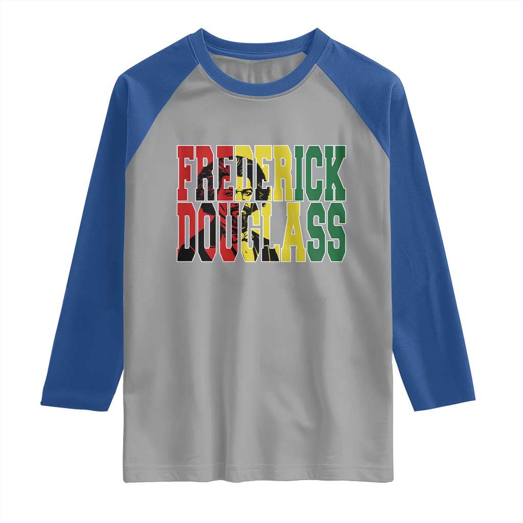 Frederick Douglass Raglan Shirt Pan African Flag Black History Month - Wonder Print Shop