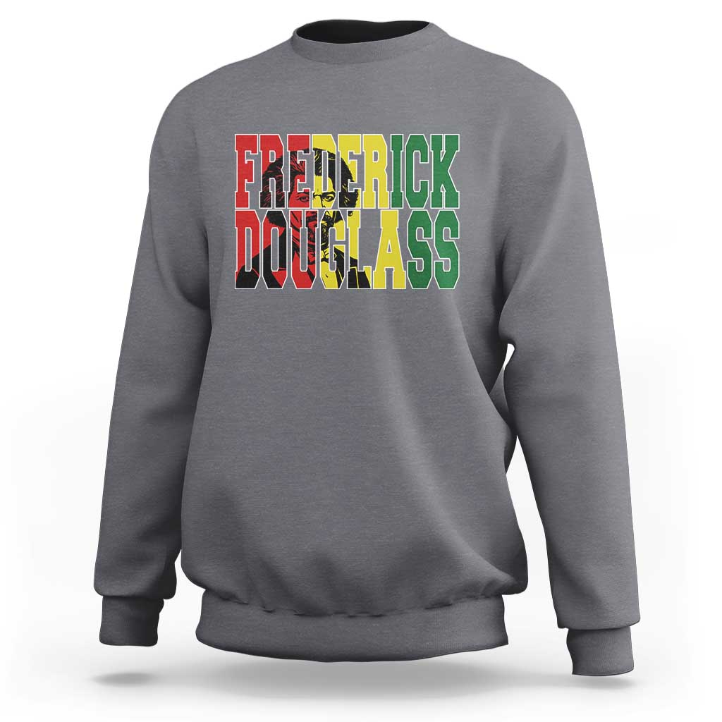 Frederick Douglass Sweatshirt Pan African Flag Black History Month - Wonder Print Shop