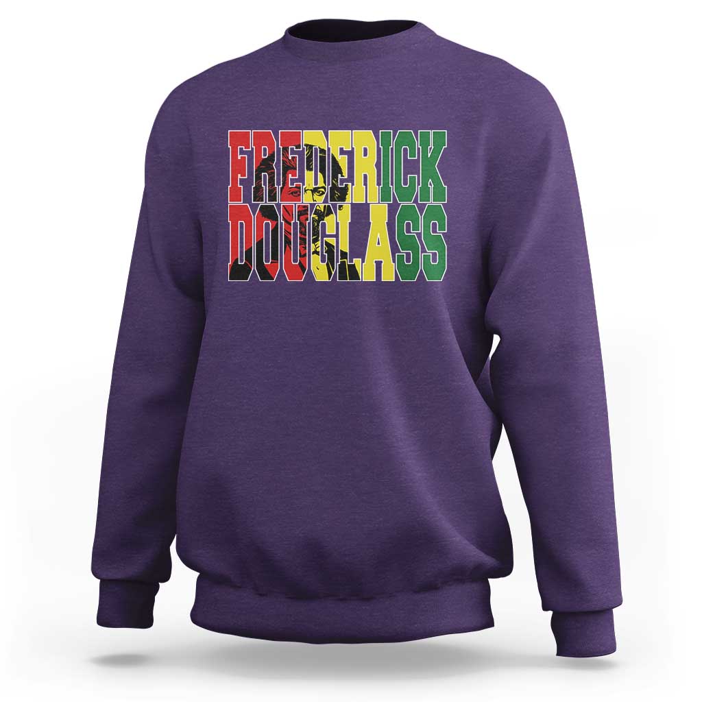 Frederick Douglass Sweatshirt Pan African Flag Black History Month - Wonder Print Shop
