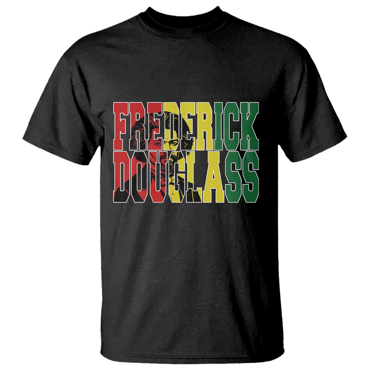 Frederick Douglass T Shirt Pan African Flag Black History Month - Wonder Print Shop