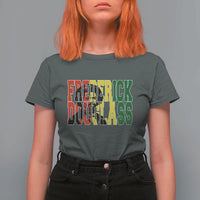 Frederick Douglass T Shirt For Women Pan African Flag Black History Month - Wonder Print Shop