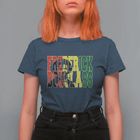 Frederick Douglass T Shirt For Women Pan African Flag Black History Month - Wonder Print Shop
