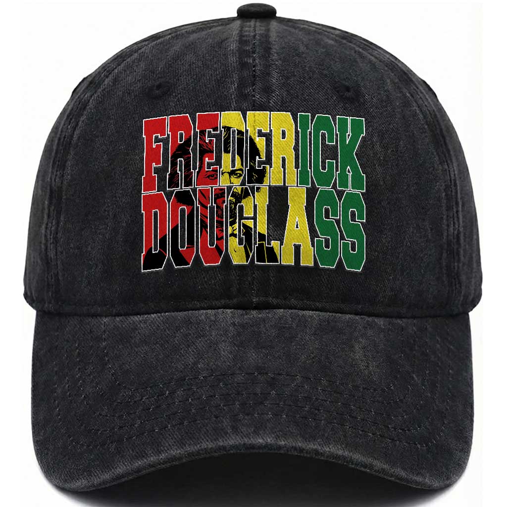 Frederick Douglass Washed Cotton Baseball Cap Pan African Flag Black History Month