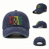 Frederick Douglass Washed Cotton Baseball Cap Pan African Flag Black History Month