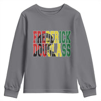 Frederick Douglass Youth Sweatshirt Pan African Flag Black History Month - Wonder Print Shop