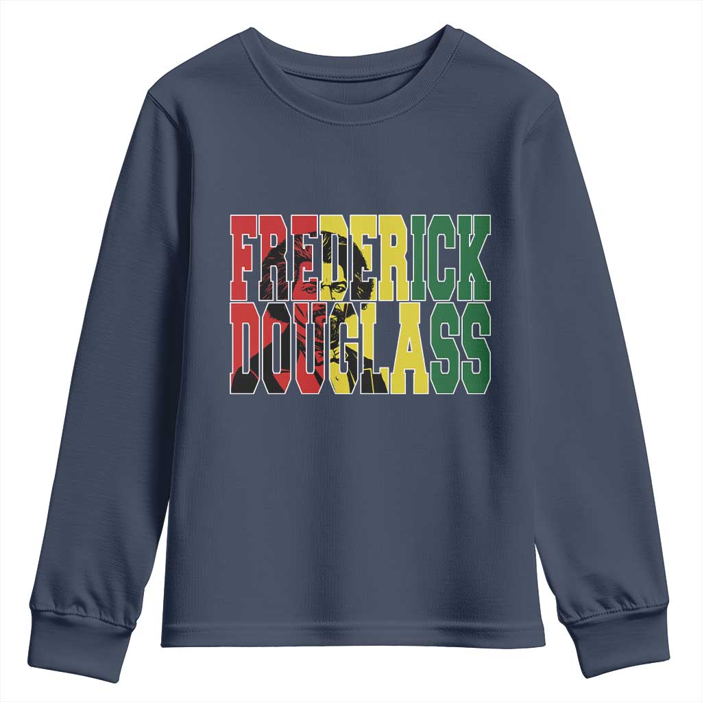 Frederick Douglass Youth Sweatshirt Pan African Flag Black History Month - Wonder Print Shop
