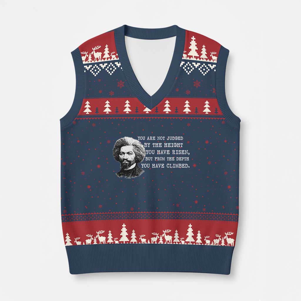 Frederick Douglass Quote V-Neck Knit Sweater Vest Black History Month - Wonder Print Shop